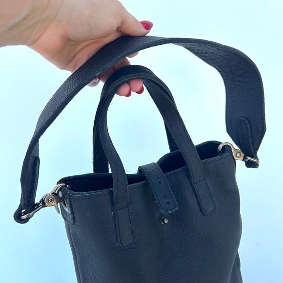 New Parker Clay Valley Wine Tote Leather Black Cylindrical Two Bottles - Picture 4 of 14